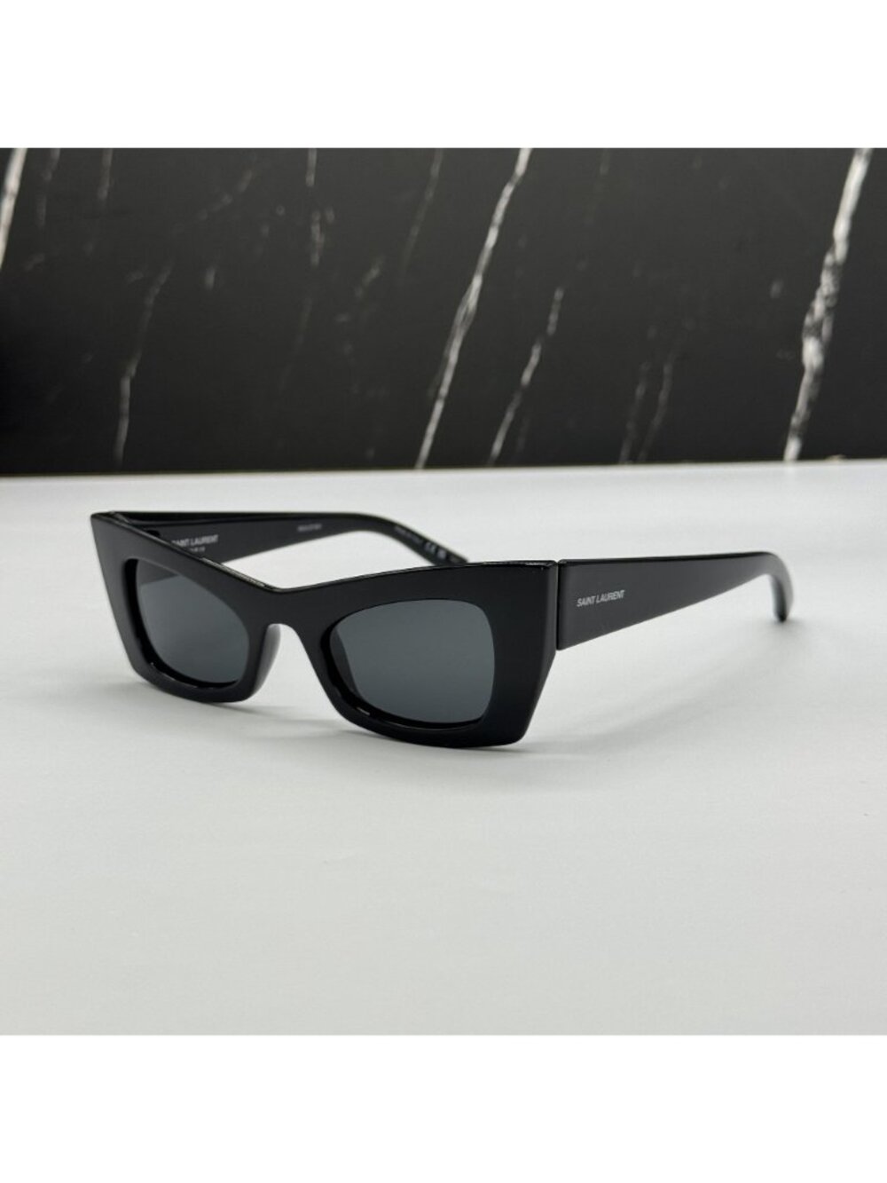 NWT Saint Laurent SL702 001 Black Women Butterfly Sunglasses Authentic